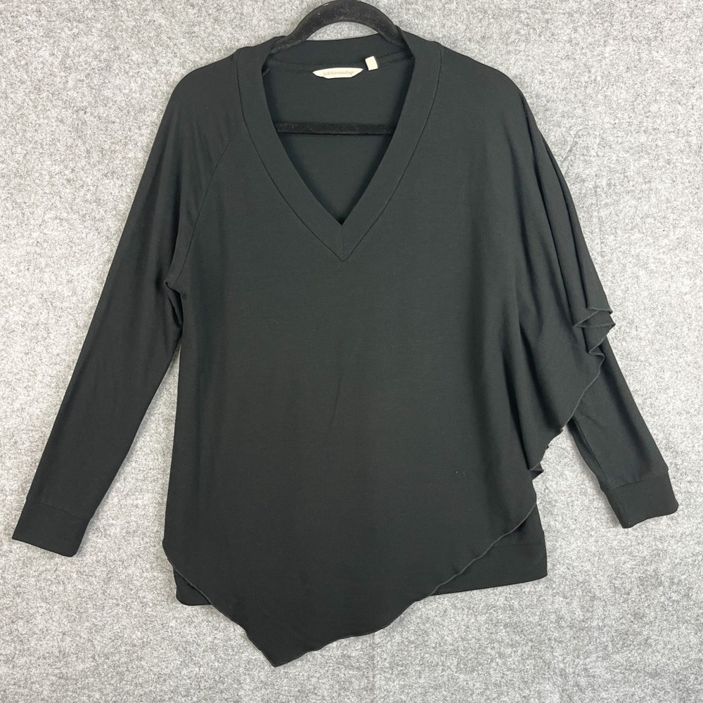 Soft Surroundings Madeline Tunic Womens PM Black Cape Overlay Stretch Lagenlook